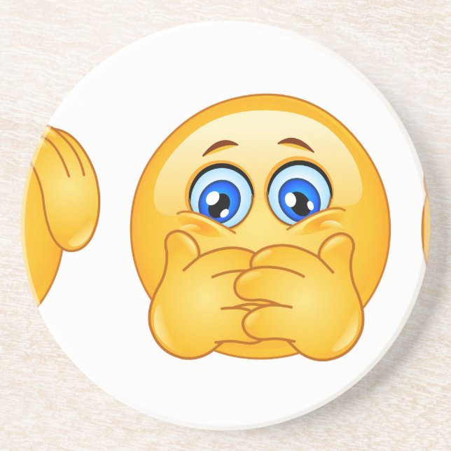 three wise emojis coaster (Front)