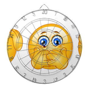 three wise emojis dartboard