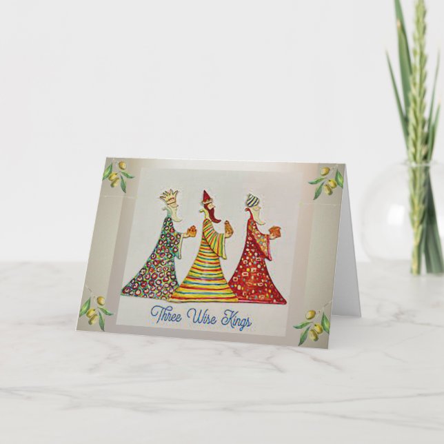 Three Wise Kings Folded Christmas Card (Front)