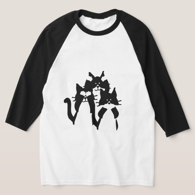 Three Wise Kitties in a Group T-Shirt (Laydown)