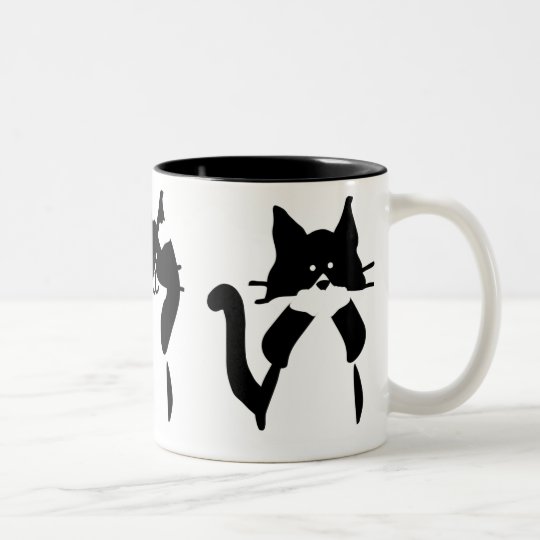 Three Wise Kitties Two-Tone Coffee Mug