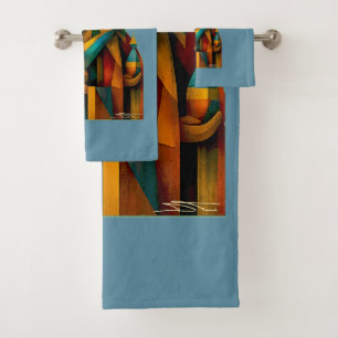Three Wise Men Abstract Nativity Art Bath Towel Set