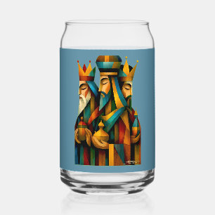 Three Wise Men Abstract Nativity Art  Can Glass