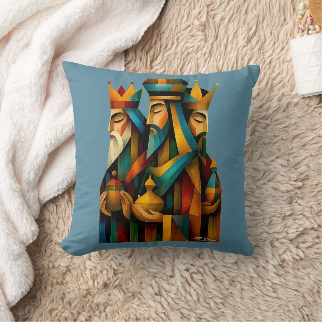 Three Wise Men Abstract Nativity Art Cushion (Blanket)