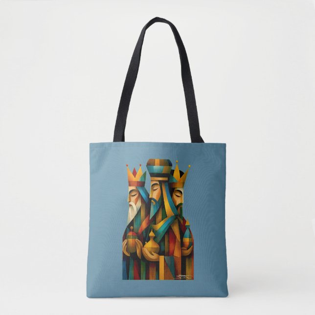 Three Wise Men Abstract Nativity Art Tote Bag (Front)