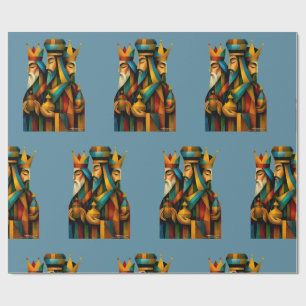 Three Wise Men Abstract Nativity Art Wrapping Paper