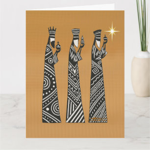Three Wise Men Black & White Christmas Nativity Card