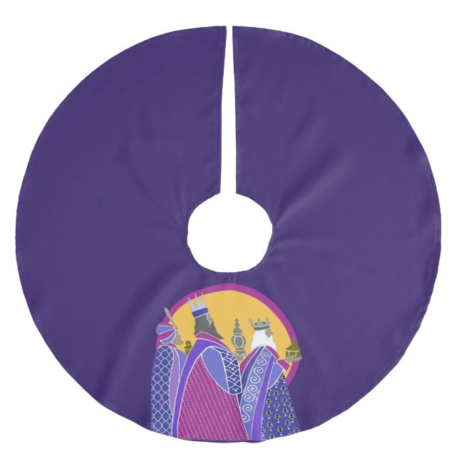 Three Wise Men Christmas Holiday  Brushed Polyester Tree Skirt (Front)