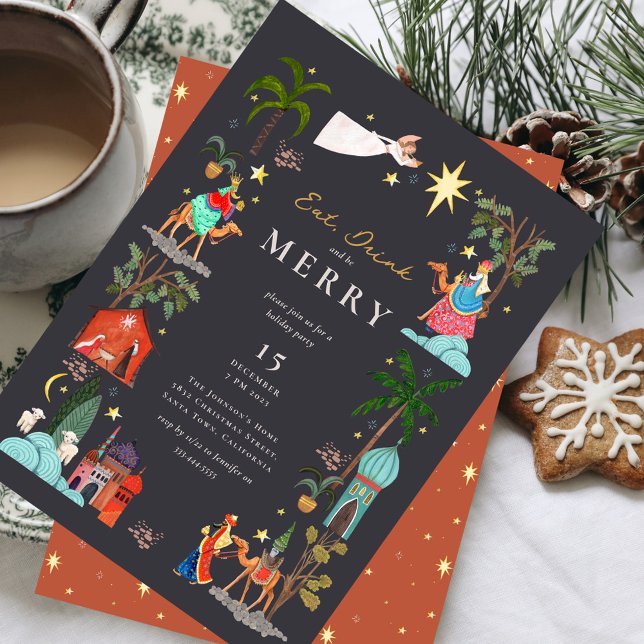 Three Wise men Christmas Holiday Party Invitation (Three Wise men Christmas Holiday Party Invitation)