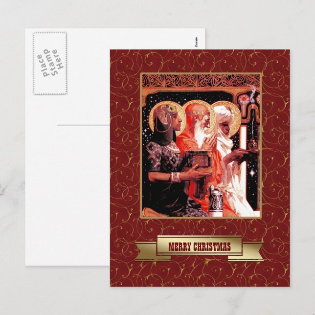 Three Wise Men. Christmas  Holiday Postcard (Front/Back)