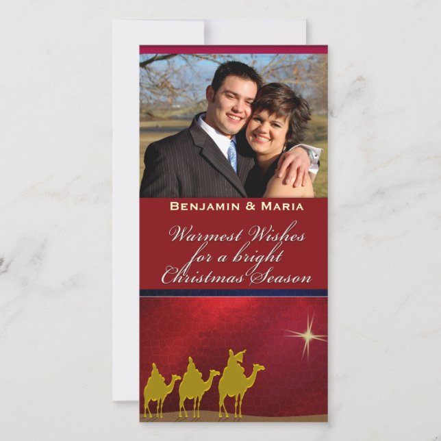 Three Wise Men Christmas Personalised Photo Card (Front)