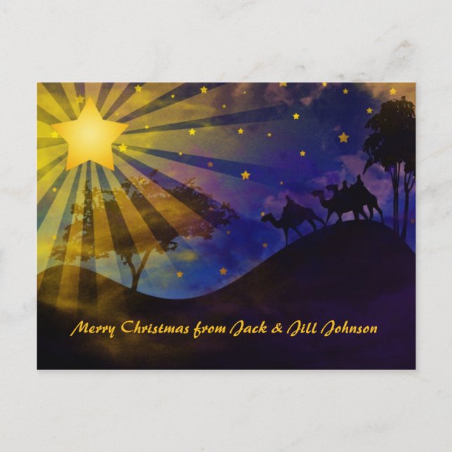 Three Wise Men & Christmas Star Postcard (Front)