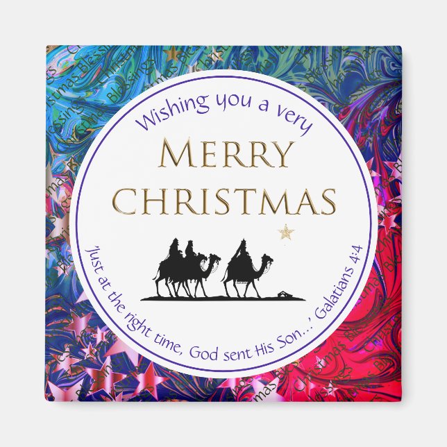 Three Wise Men | CHRISTMAS STARS | Scripture Magnet (Front)