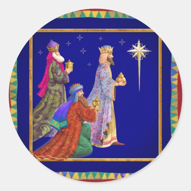 Three wise men classic round sticker (Front)