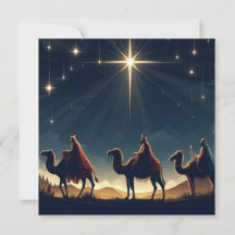 Three Wise Men - Flat Christmas Card