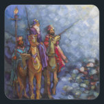 Three Wise Men Following Star Stickers<br><div class="desc">Decorate your cards and gifts with these little stickers featuring my artwork of the Three Wise Men following the star to Bethlehem.</div>