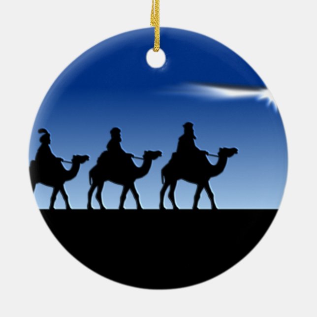 Three Wise Men - Gift of the Magi Ceramic Tree Decoration (Back)