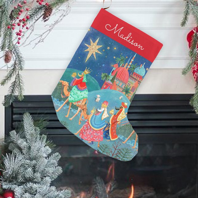 Three wise men Kings holiday Christmas Small Christmas Stocking (Three wise men Kings holiday Christmas Small Christmas Stocking)