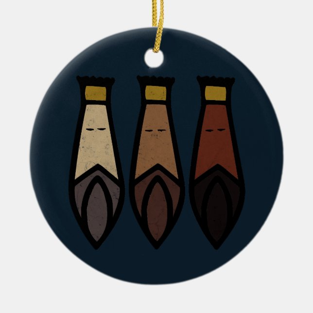 Three Wise Men. Los Tres Reyes Magos  Ceramic Tree Decoration (Front)