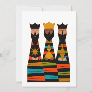 Three Wise Men Modern Mid-Century Invitation