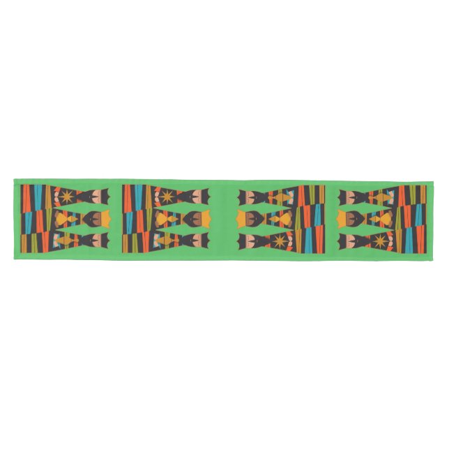 Three Wise Men Modern Mid-Century Medium Table Runner (Horizontal)
