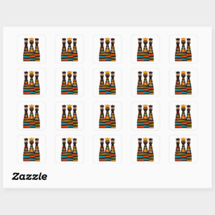 Three Wise Men Modern Mid-Century Square Sticker