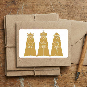 Three Wise Men Modern Nativity Kings Rectangular Sticker