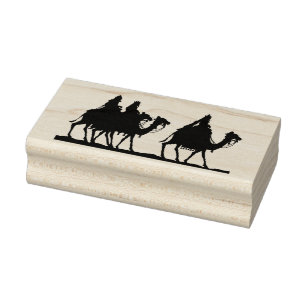 Three Wise Men on Camels Rubber Stamp