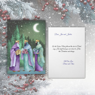 Three Wise Men On Their Sacred Journey Holiday Card