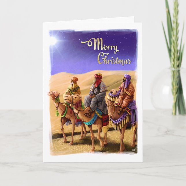 Three Wise Men Painting Christmas Cards (Front)