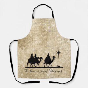 Three Wise Men Silhouette Black/Gold ID424 Apron