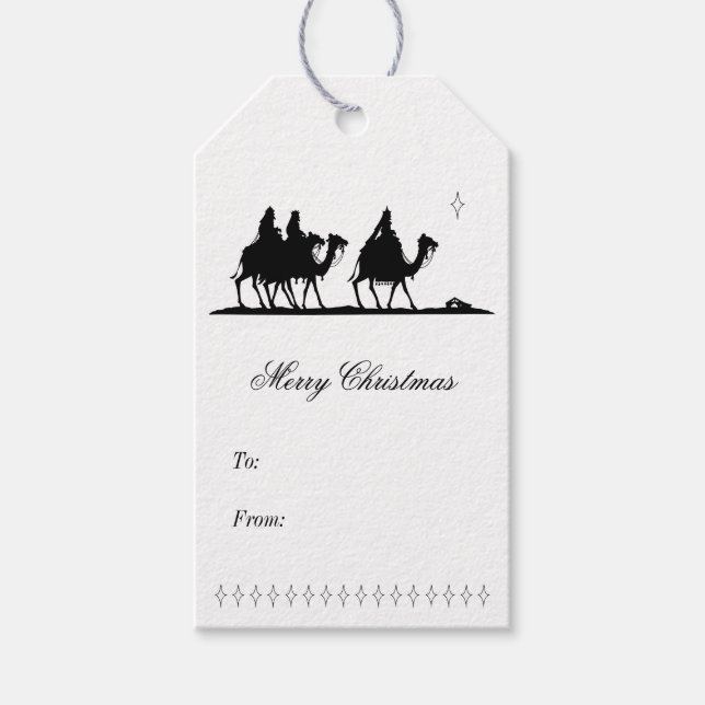 Three Wise Men Silhouette Gift Tag (Front)