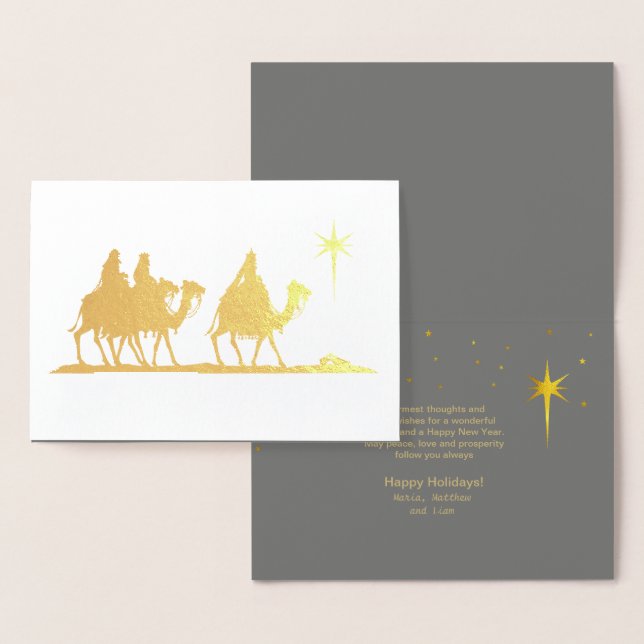 Three Wise Men Silhouette Gold ID424 Foil Card (Display)
