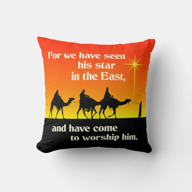 Three Wise Men Star of Bethlehem Christmas Accent  Cushion (Front)
