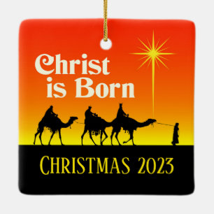 Three Wise Men Star of Bethlehem Christmas Ceramic Ornament
