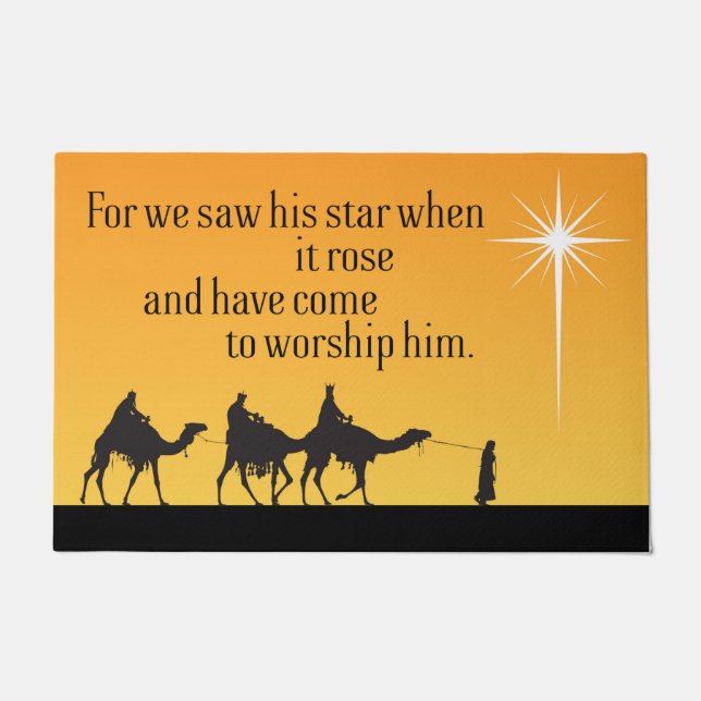 Three Wise Men Star of Bethlehem Christmas Doormat (Front)