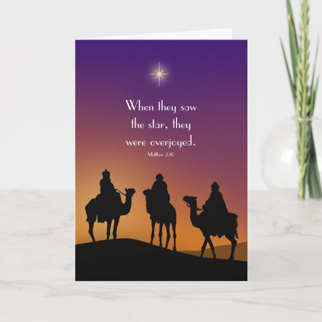 Three Wise Men & Star of Bethlehem Christmas Holiday Card (Front)