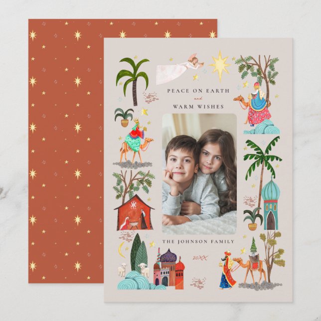 Three Wise men Three Kings Christmas Holiday Card (Front/Back)