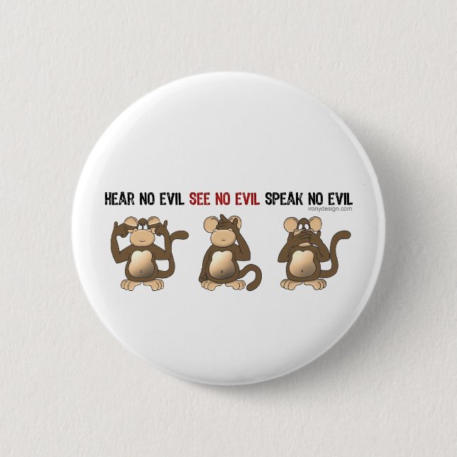 Three Wise Monkeys Buttons (Front)