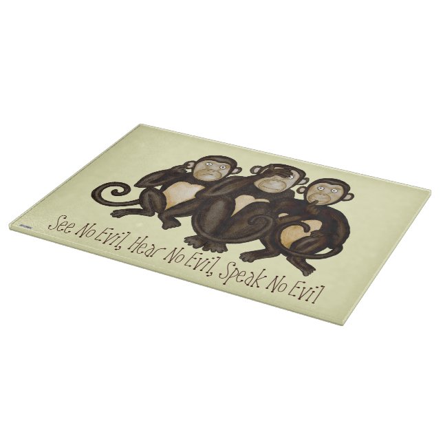 Three Wise Monkeys Cutting Board (Corner)