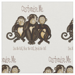 Three Wise Monkeys Fabric