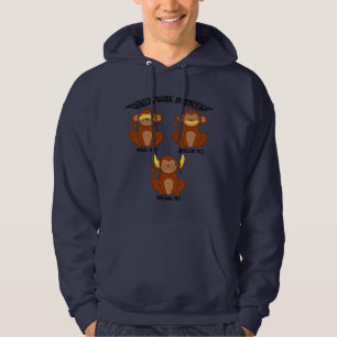Three wise monkeys hoodie
