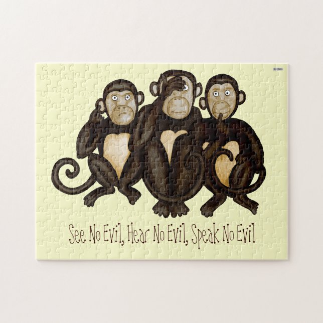 Three Wise Monkeys Jigsaw Puzzle (Horizontal)