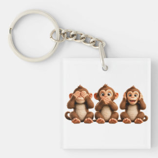 Three Wise Monkeys Key Ring