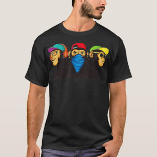 Three Wise Monkeys Modern Graffiti  T-Shirt