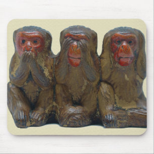 Three Wise Monkeys Mouse Mat