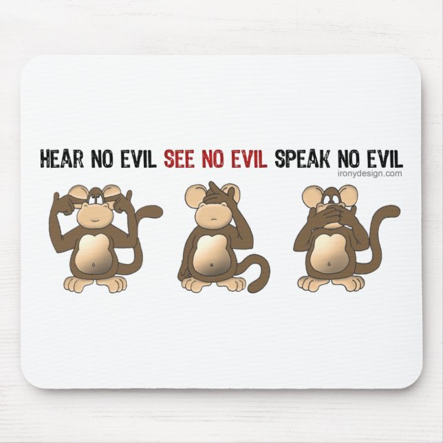 Three Wise Monkeys Mousepads (Front)