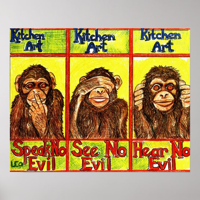 Three Wise Monkeys Poster (Front)