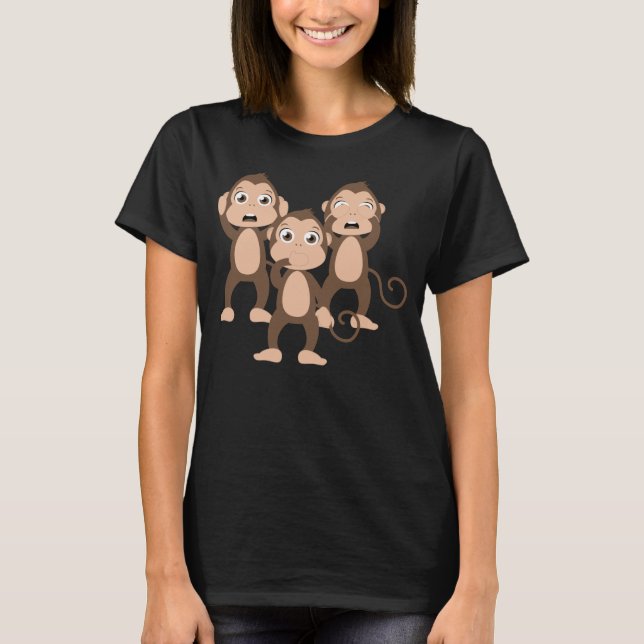 Three wise monkeys T-Shirt (Front)