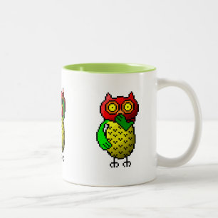 Three wise owls, hear, see & speak no evil Two-Tone coffee mug